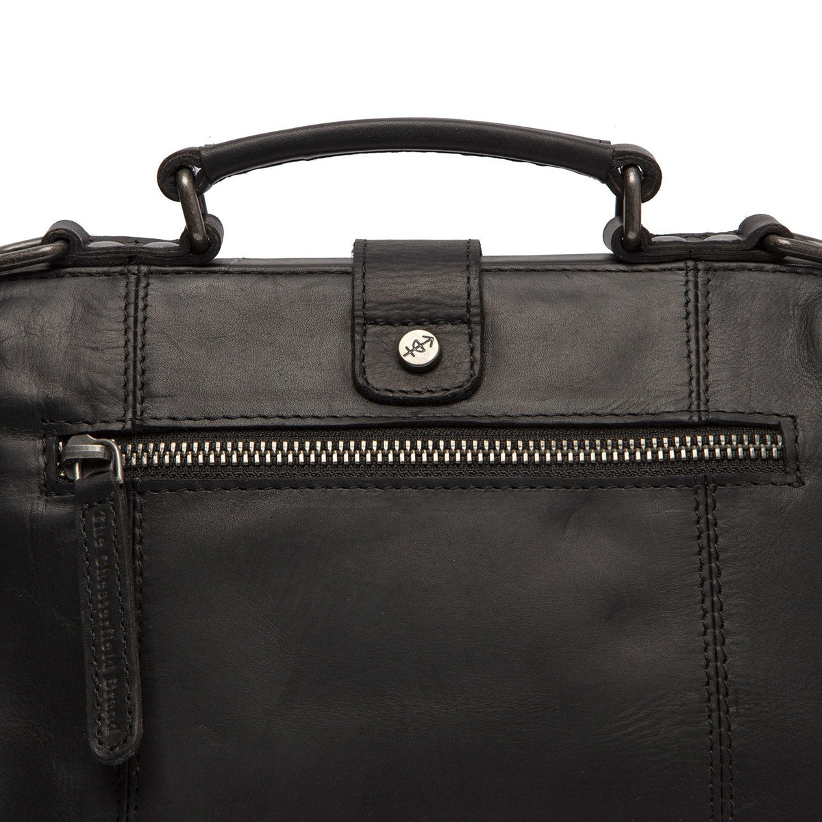Rachael Full-Grain Leather Handbag für Damen - Seitenansicht mit ergonomischem Ärmelschnitt