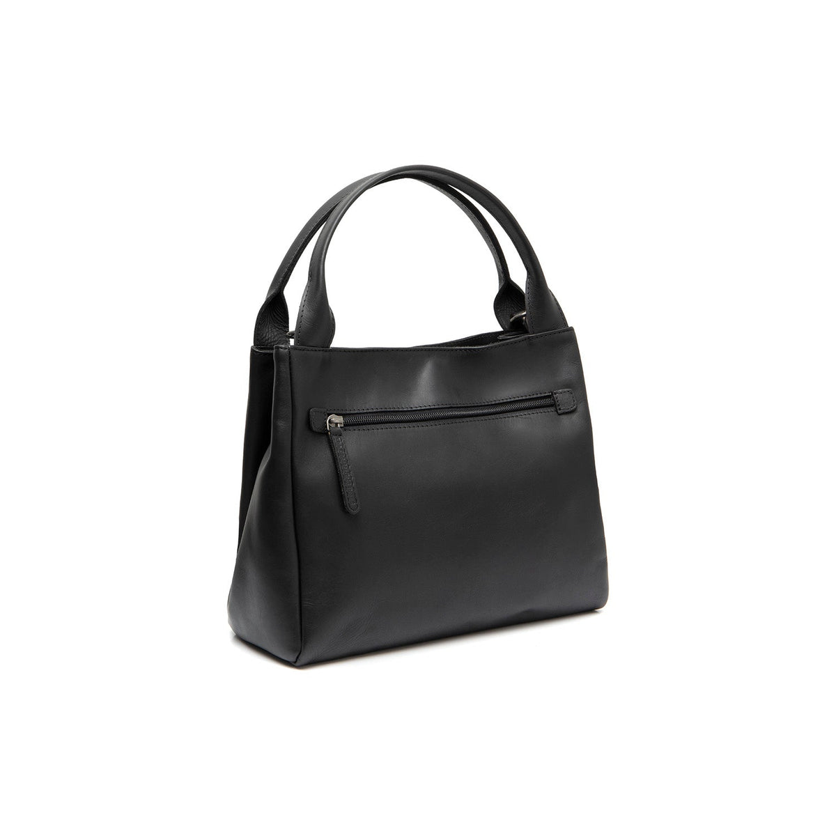 Tailored Rib Cuffs &amp; Hem Craftsmanship Construction Detail on Tenara Full-Grain Leather Handbag für Damen
