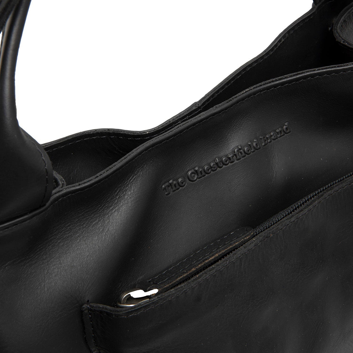 Tenara Full-Grain Leather Handbag für Damen - Seitenansicht mit ergonomischem Ärmelschnitt
