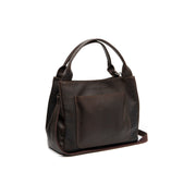 Styled Fit Perspective of Tenara Full-Grain Leather Handbag für Damen on Model - Natural Daylight Drape