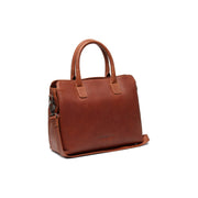 Styled Fit Perspective of Valmonte Full-Grain Leather Handbag für Damen on Model - Natural Daylight Drape