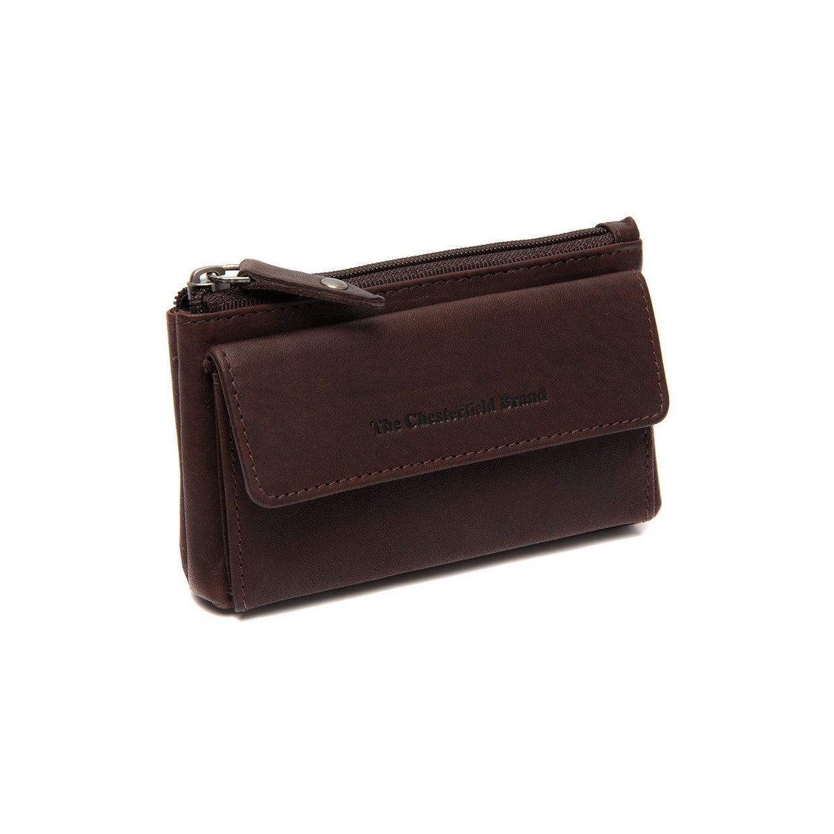Tailored Rib Cuffs &amp; Hem Craftsmanship Construction Detail on Violette Full-Grain Leather Key Case für Damen