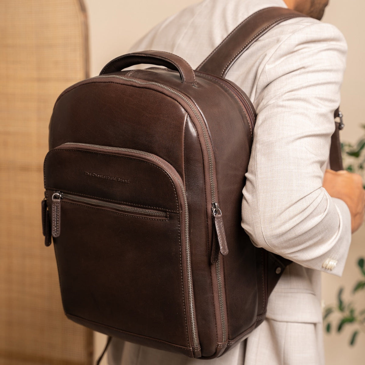 
Maggiore Vollnarbenleder-Laptop-Rucksack – alternate product view 2