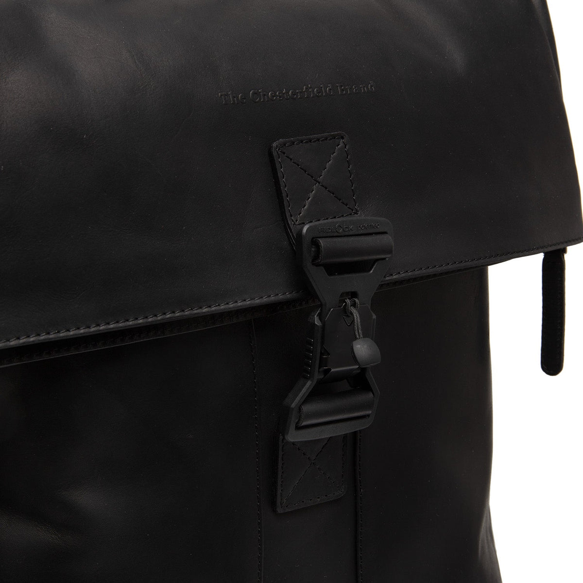 Solid Antique Brass Hardware &amp; Heavy-Duty Dual Zipper Detail on Savona Full-Grain Leather Laptop Backpack für Damen