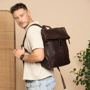Savona Full-Grain Leather Laptop Backpack für Damen – Zusätzliche Produktansicht 2