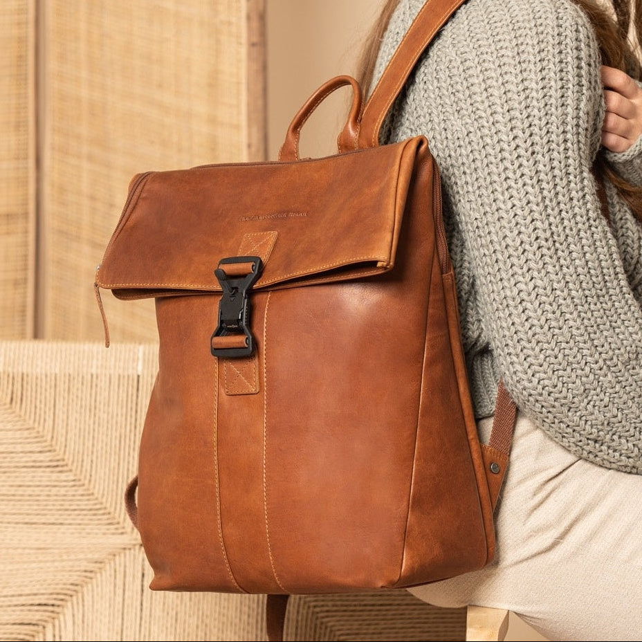 Savona Full-Grain Leather Laptop Backpack für Damen – Zusätzliche Produktansicht 2
