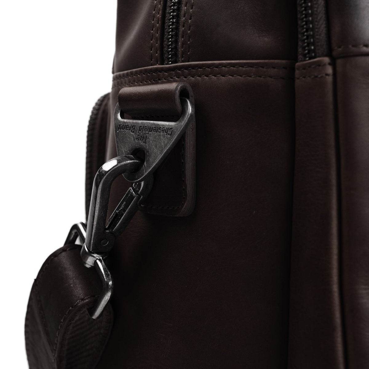 Brown Leather Laptop Bag Misha, detail view 3