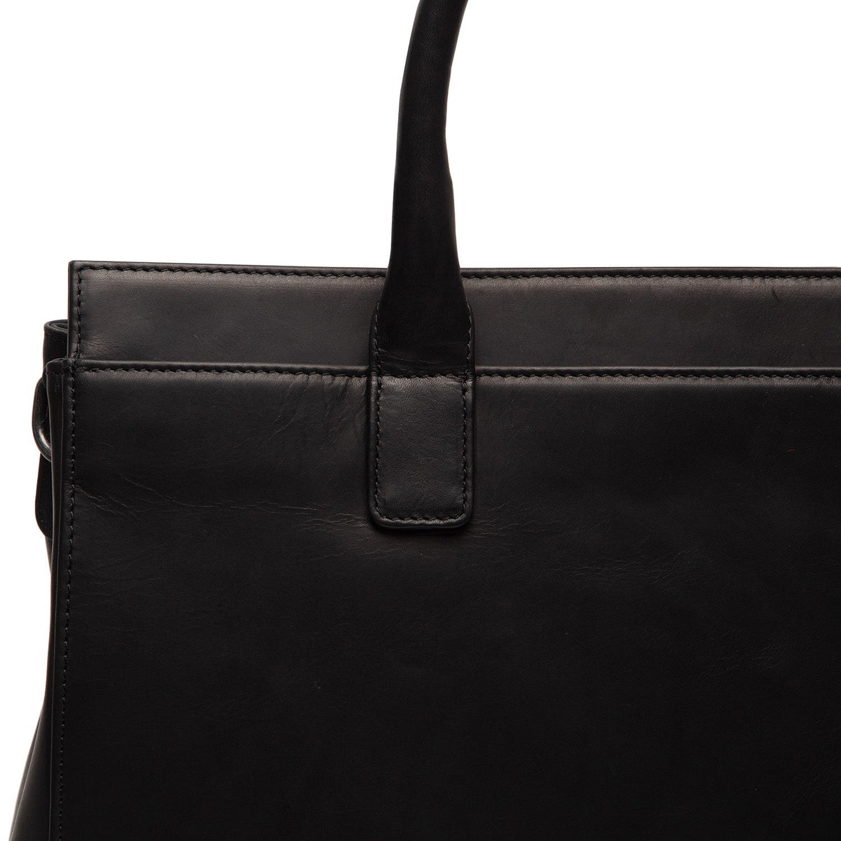Solid Antique Brass Hardware &amp; Heavy-Duty Dual Zipper Detail on Rivera Full-Grain Leather Laptop Bag für Damen