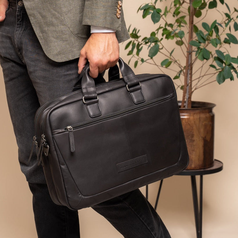 Seth Full-Grain Leather Laptop Bag für Herren