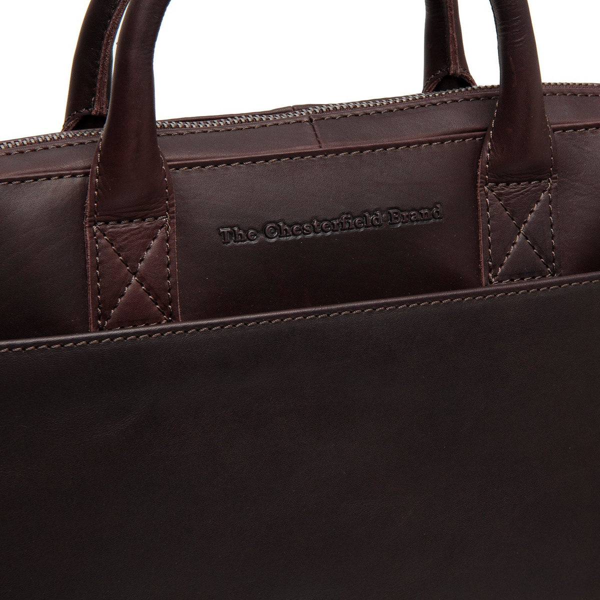Brown Leather Laptop Bag Tilbury, detail view 3