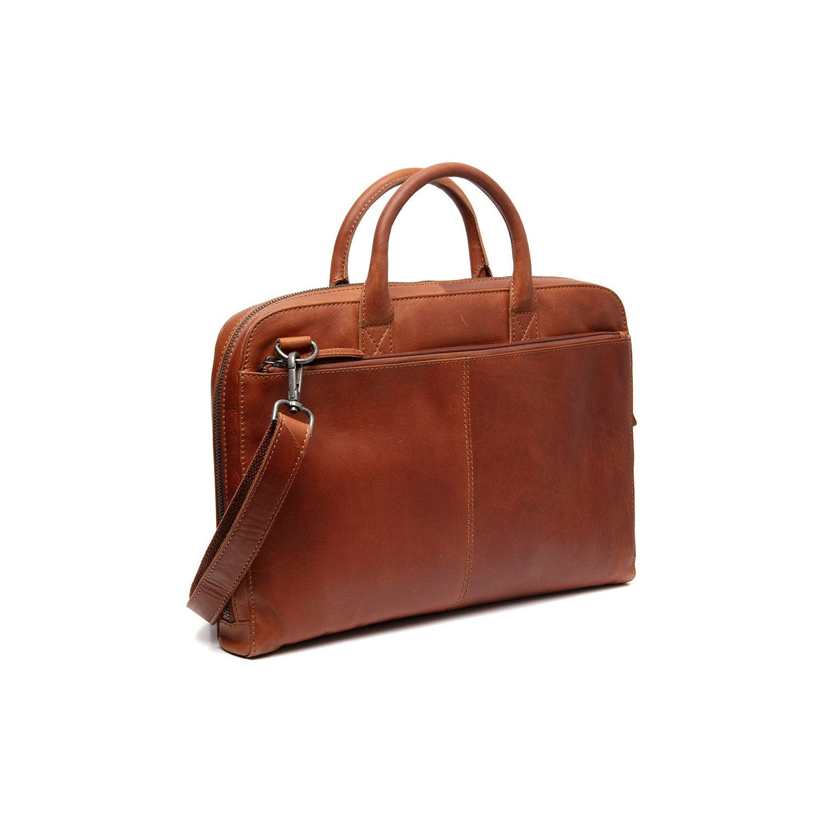 Cognac Leather Laptop Bag Tilbury, detail view 6