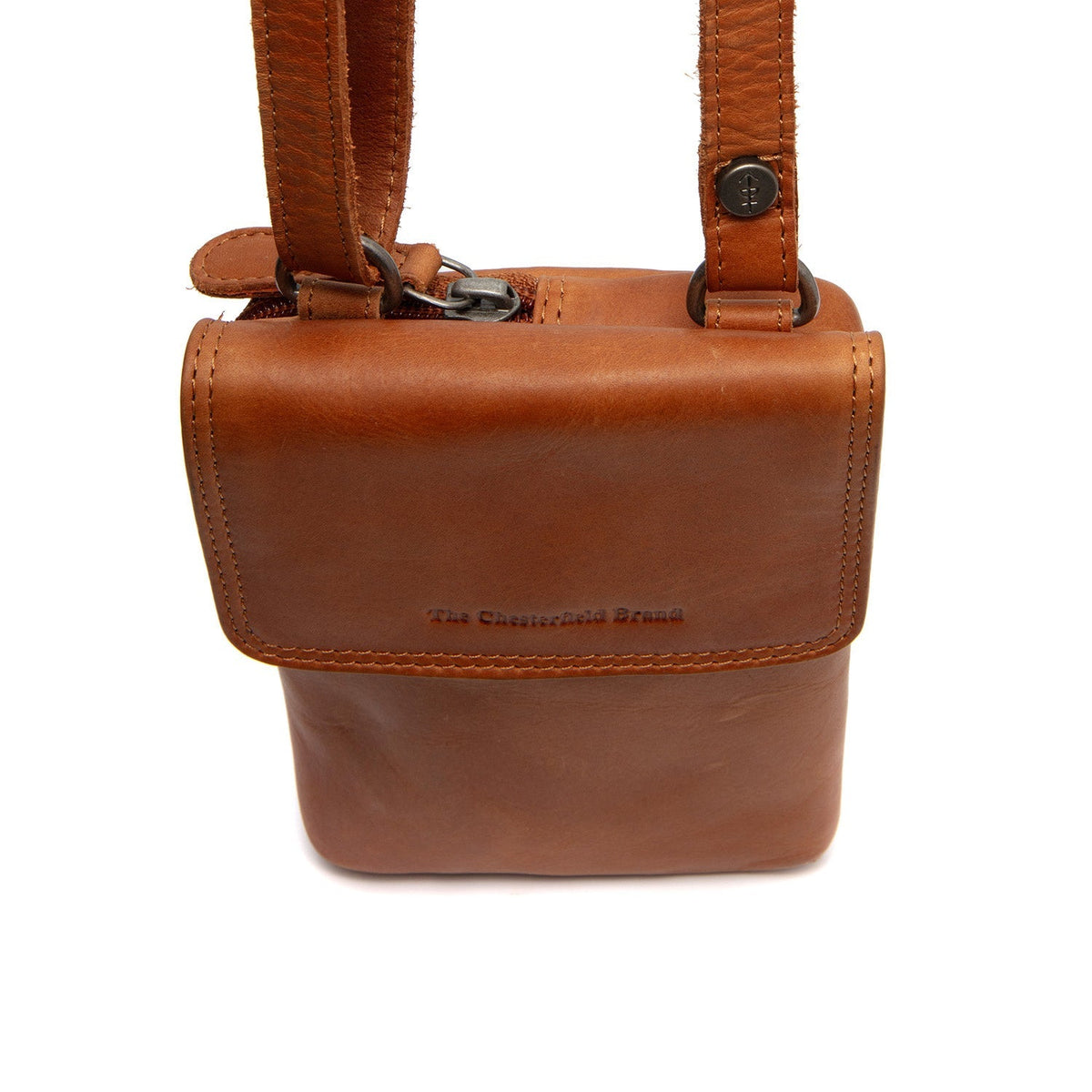 
Cognac Leather Phone Bag Langley, detail view 4