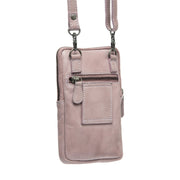 Tailored Rib Cuffs &amp; Hem Craftsmanship Construction Detail on Salta Full-Grain Leather Phone Bag für Damen