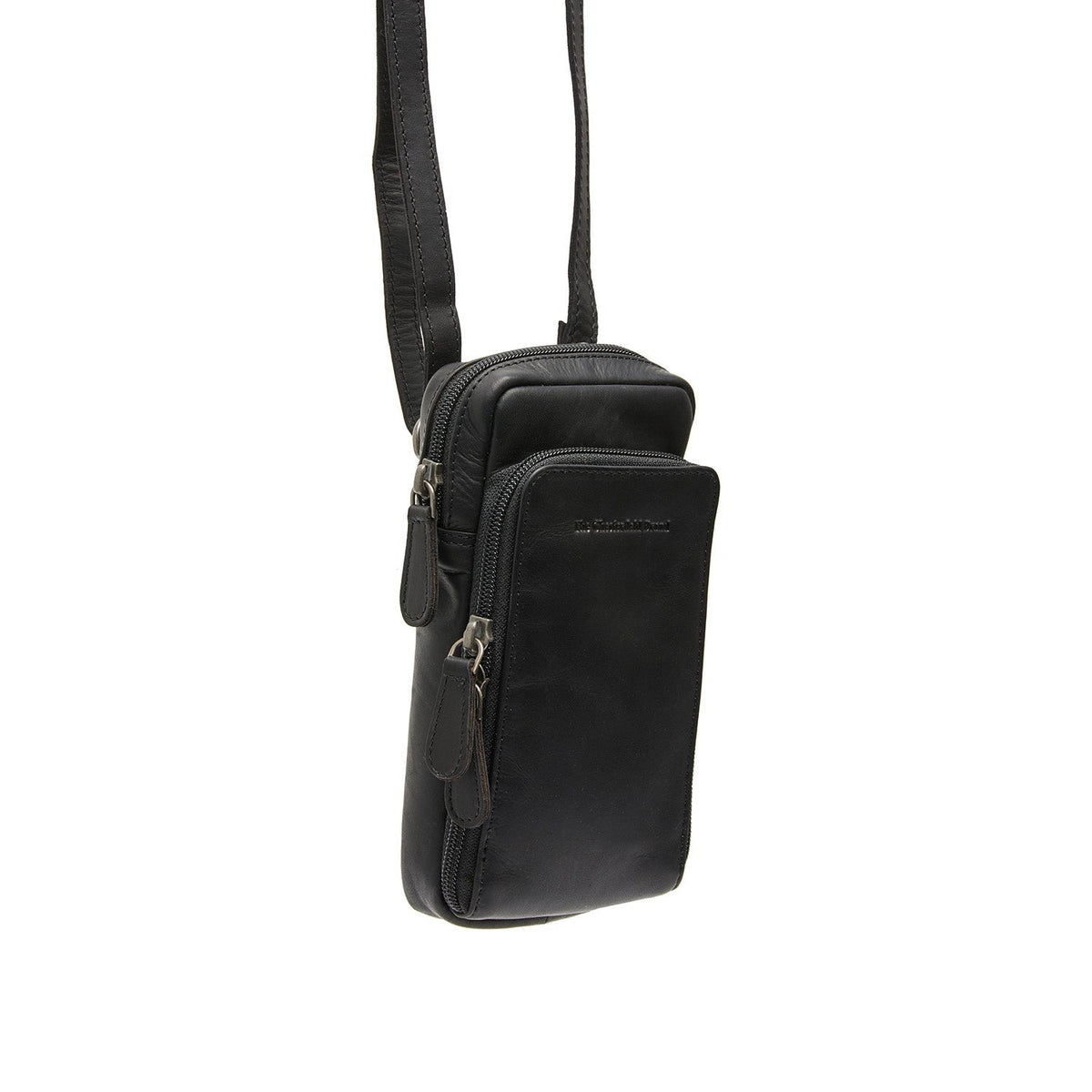 Valdes Full-Grain Leather Phone Bag aus klassischem 100% Vollnarbenleder - Vorderansicht & maßgeschneiderte Silhouette | Online Kaufen