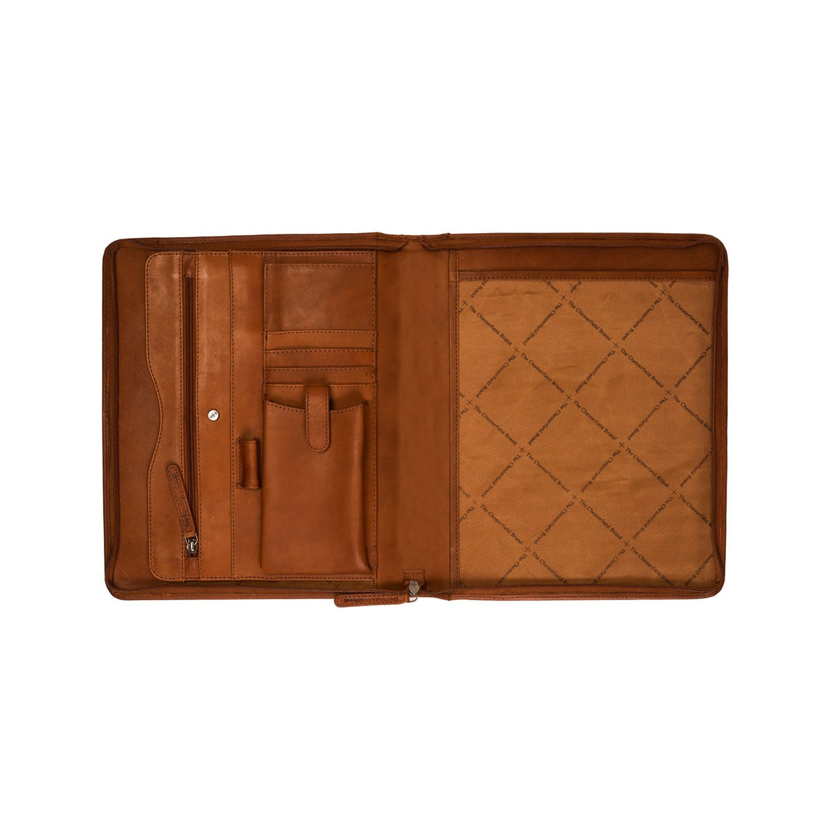 Cognac Leather Portfolio Barnet für Damen, detail view 1