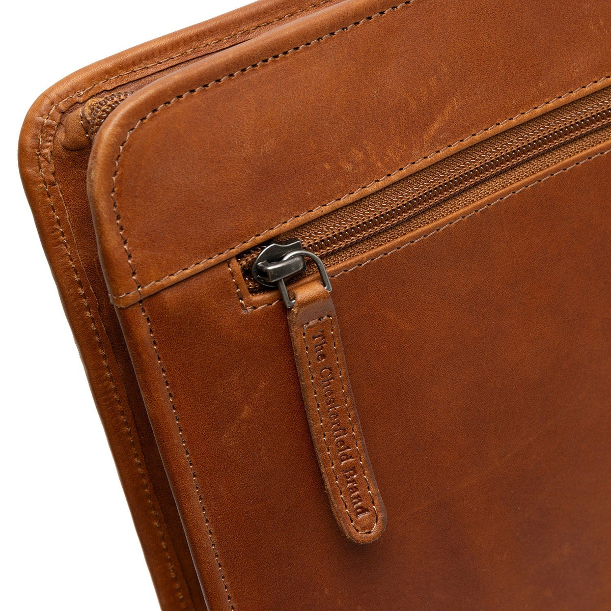 Cognac Leather Portfolio Moreton für Damen, detail view 4