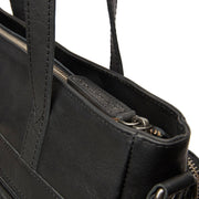 
Alicante Vollnarbenleder Shopper für Damen - Strukturierte Seitenansicht mit Faltentiefe & Erweiterungsvolumen