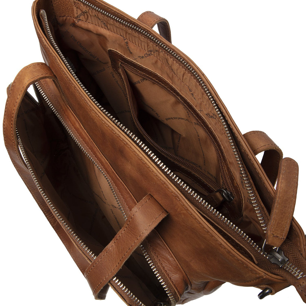 
Cognac Leather Shopper Alicante, detail view 1