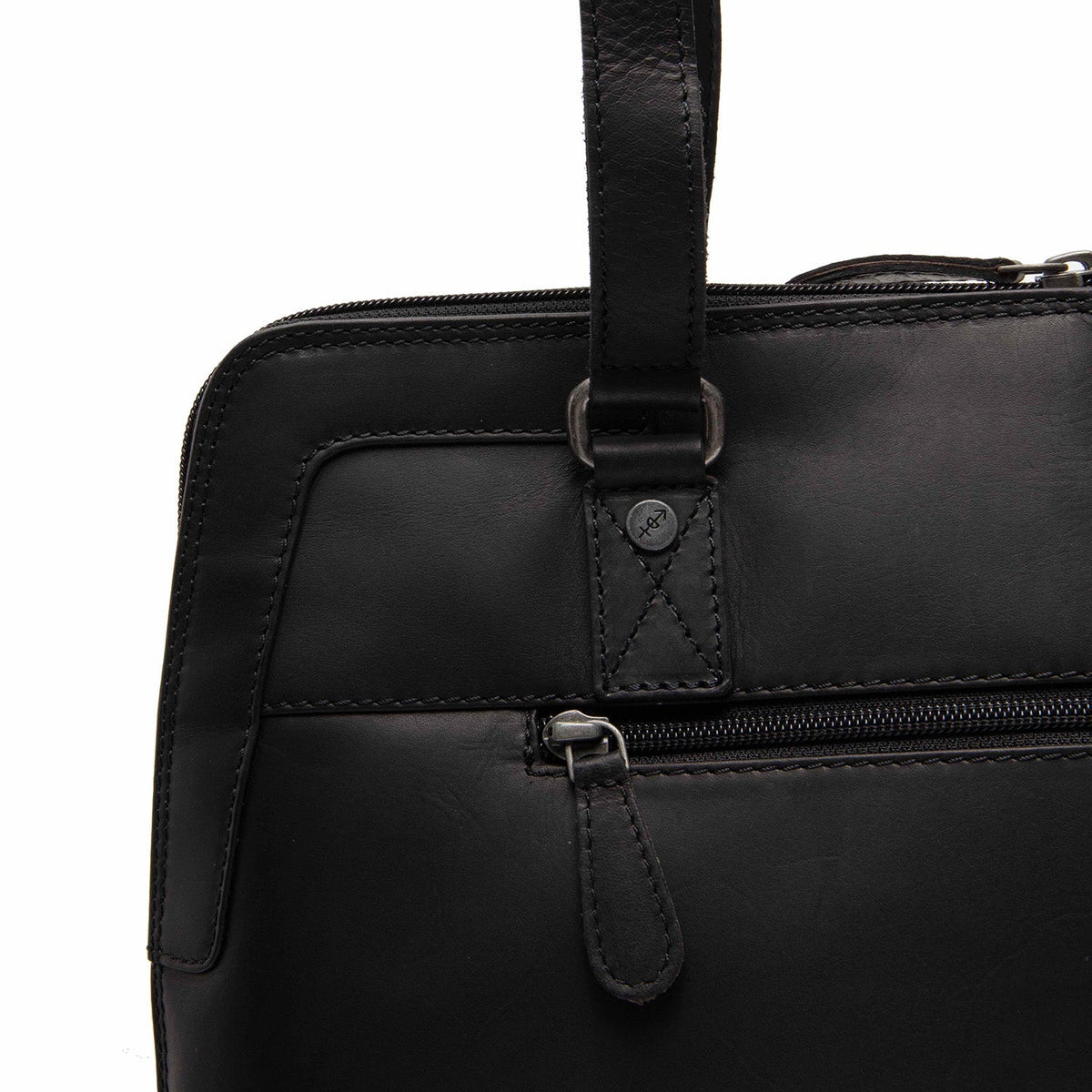 Elvar Full-Grain Leather Shoulder Bag für Damen - Structured Side Profile Showing Gusset Depth &amp; Expansion Capacity