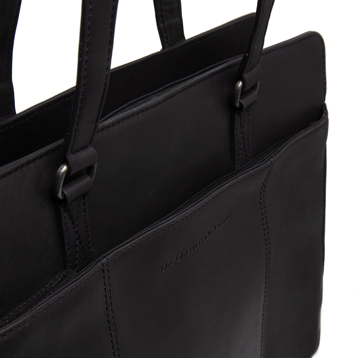 
Fidenza Vollnarbenleder-Schultertasche - Strukturierte Seitenansicht mit Faltentiefe & Erweiterungsvolumen