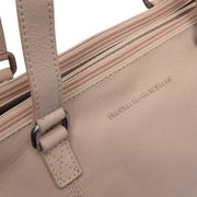 Marvos Full-Grain Leather Shoulder Bag für Damen - Structured Side Profile Showing Gusset Depth &amp; Expansion Capacity