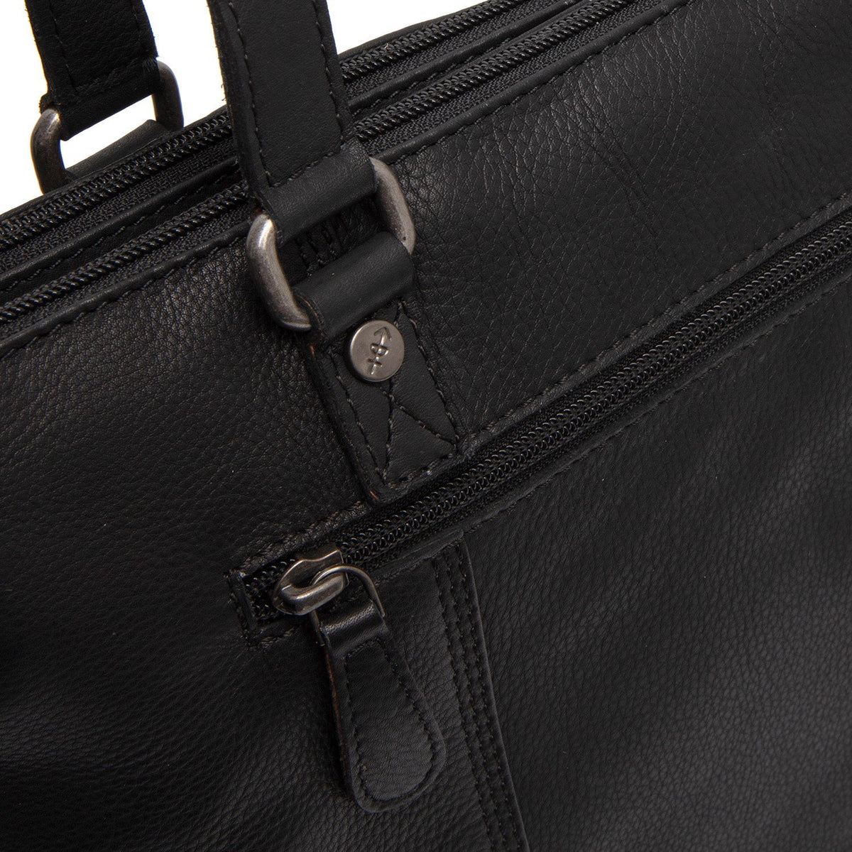 Black Leather Shoulder Bag Marvos, detail view 4