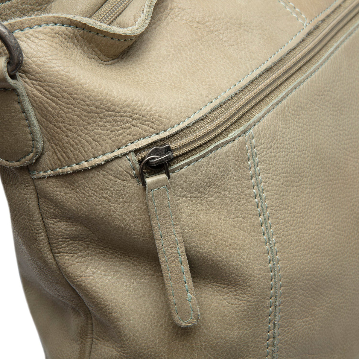 Classic 100% Full-Grain leather Bag - Rückansicht mit verstärkten Lederträgern & handwerklichen Nähten