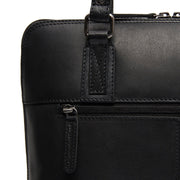 Viamonte Full-Grain Leather Shoulder Bag für Damen - Structured Side Profile Showing Gusset Depth &amp; Expansion Capacity