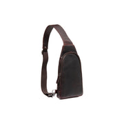 Brown Leather Sling Bag Bowey für Damen, front view