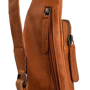 Cognac Leather Sling Bag Logan für Damen, detail view 3