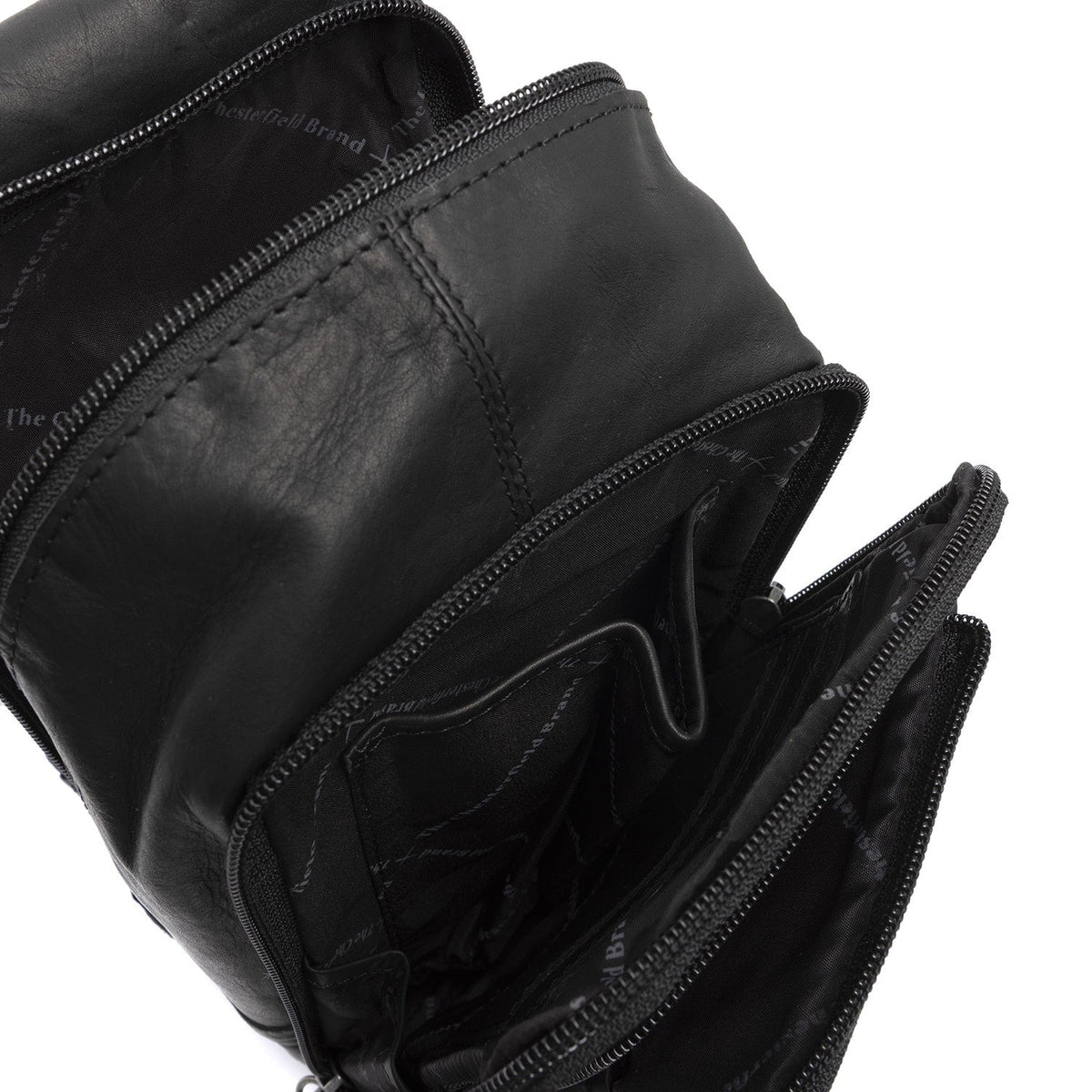 Leather Sling Bag Riga für Damen - Structured Side Profile Showing Gusset Depth &amp; Expansion Capacity