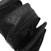 Leather Sling Bag Riga für Damen - Structured Side Profile Showing Gusset Depth &amp; Expansion Capacity