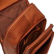 Cognac Leather Sling Bag Riga für Damen, detail view 1