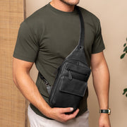Classic 100% Full-Grain leather Bag - Rear Perspective Showing Reinforced Leather Straps &amp; Stitching