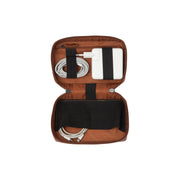 Cognac Leather Tech-Organizer Ardan für Damen, front view