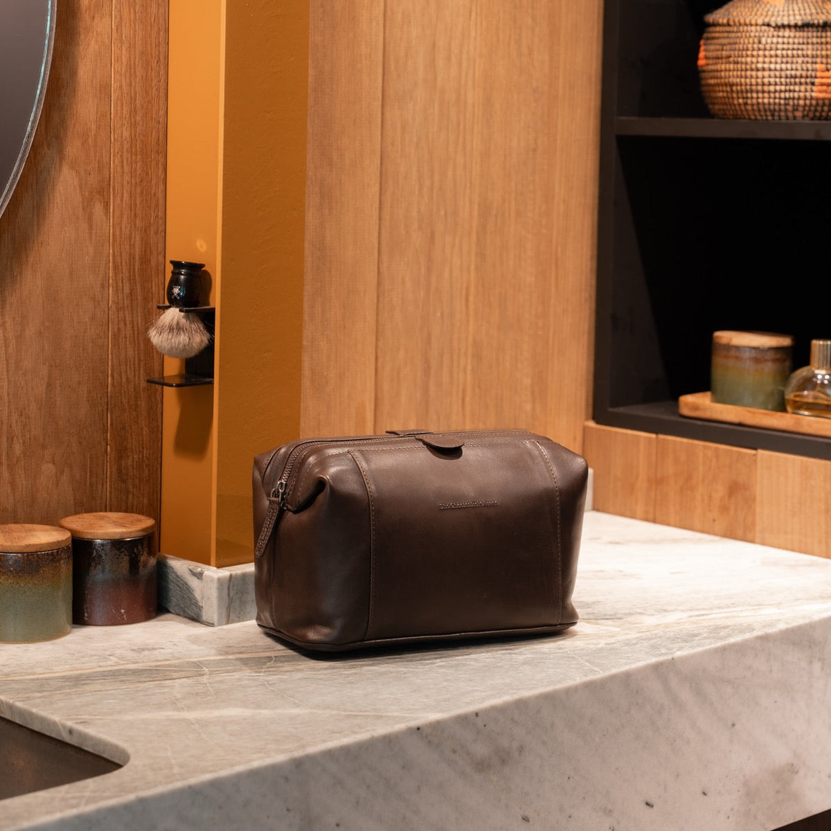 Biassa Full-Grain Leather Toiletry Bag für Damen – Zusätzliche Produktansicht 2