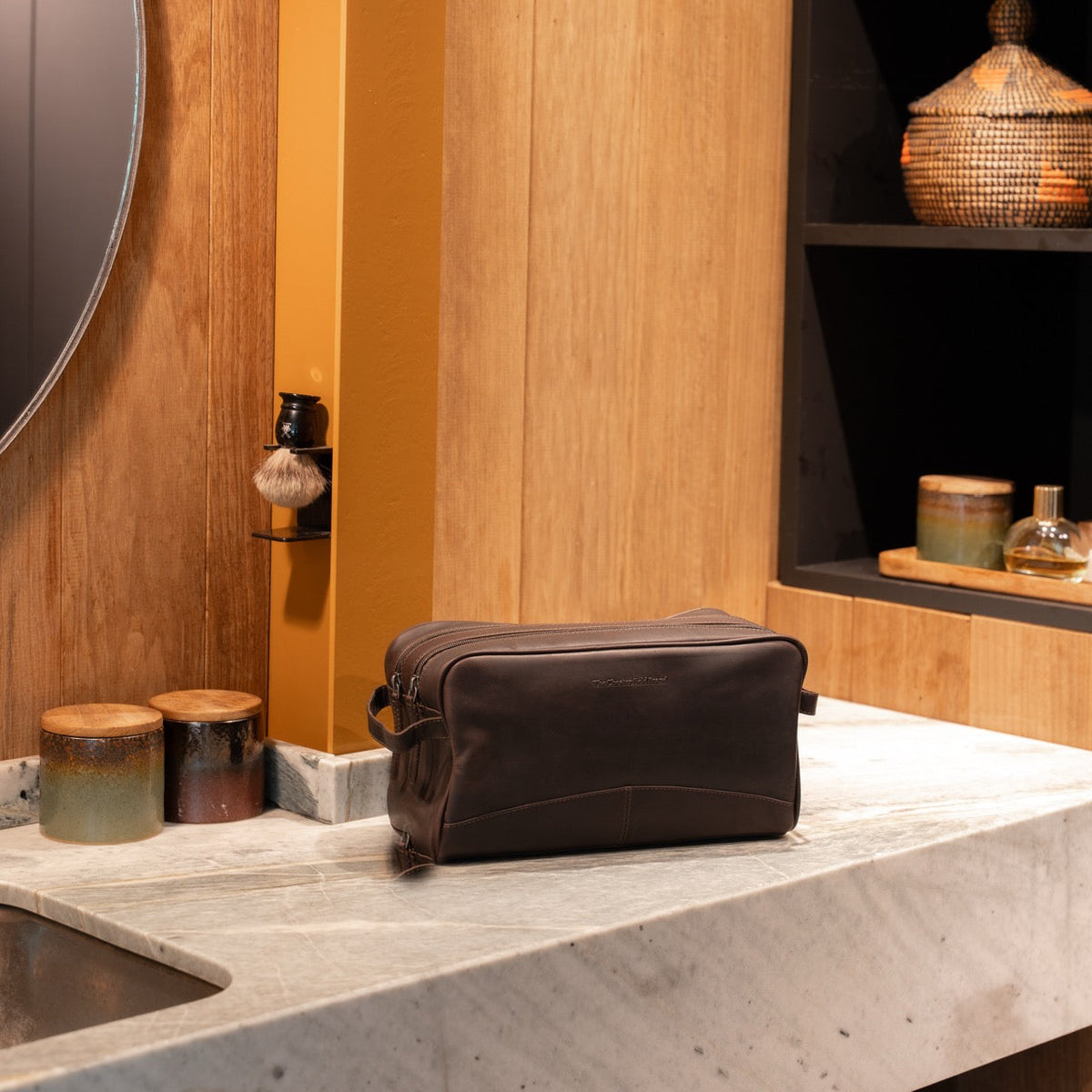 Stefan Full-Grain Leather Toiletry Bag für Damen – Zusätzliche Produktansicht 2