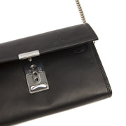 Elba Full-Grain Leather Waiter Wallet für Damen - Structured Side Profile Showing Gusset Depth &amp; Expansion Capacity