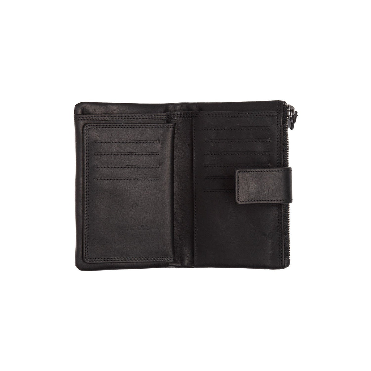 Landau Full-Grain Ledergeldbörse für Damen - Structured Side Profile Showing Gusset Depth &amp; Expansion Capacity