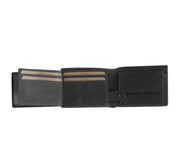 Solid Antique Brass Hardware &amp; Heavy-Duty Dual Zipper Detail on Marvin Full-Grain Ledergeldbörse für Herren