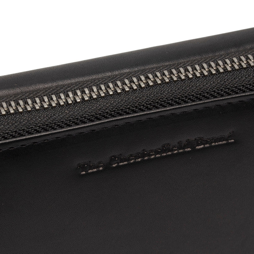 Classic 100% Full-Grain leather Wallet - Rear Perspective Showing Reinforced Leather Straps & Stitching