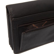 Solid Antique Brass Hardware &amp; Heavy-Duty Dual Zipper Detail on Salzburg Full-Grain Ledergeldbörse für Damen