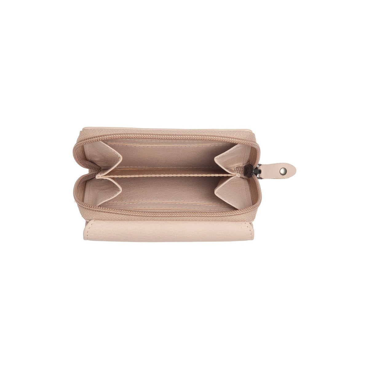 Solid Antique Brass Hardware &amp; Heavy-Duty Dual Zipper Detail on Zelan Full-Grain Ledergeldbörse für Damen
