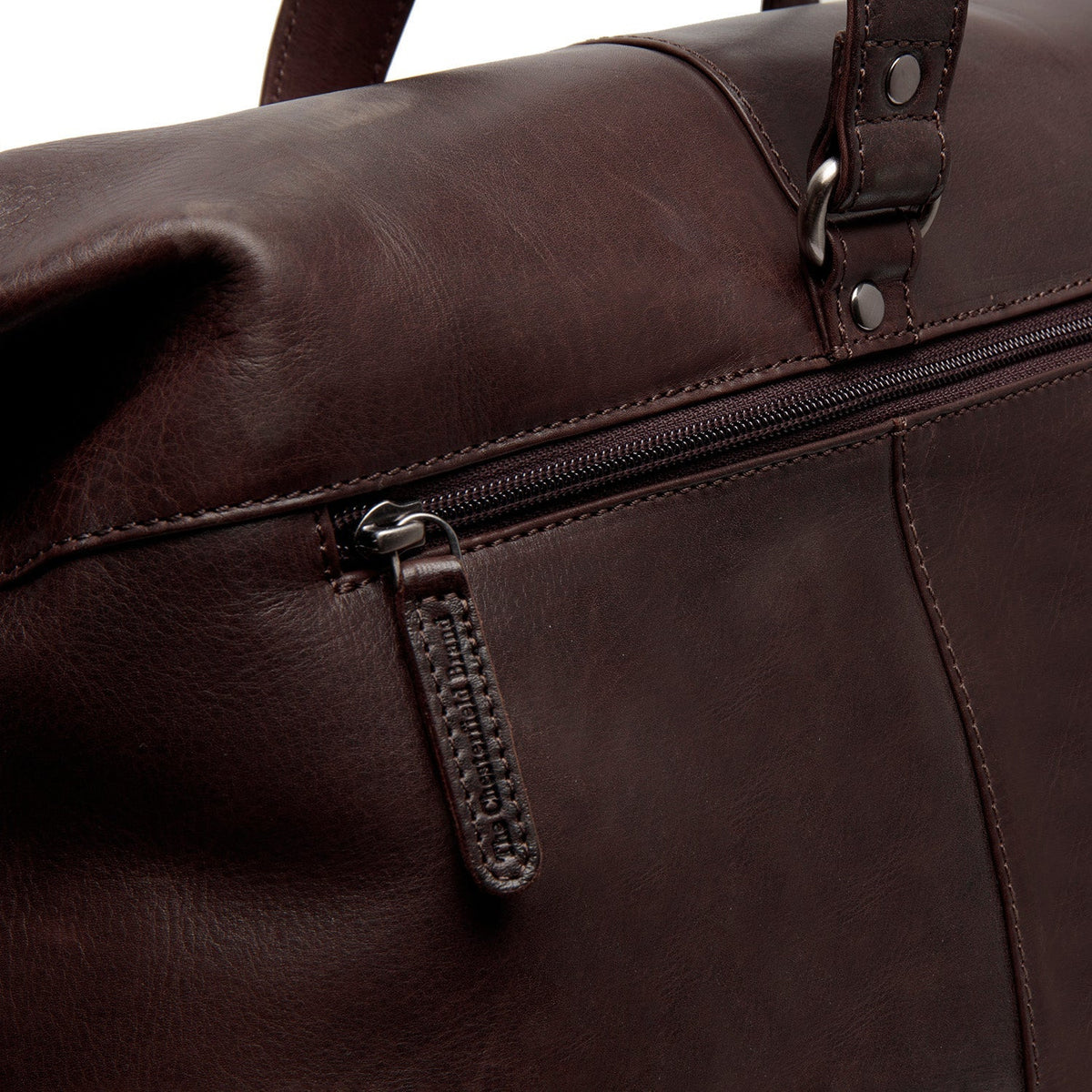 Brown Leather Weekender Bag Lazio, detail view 1