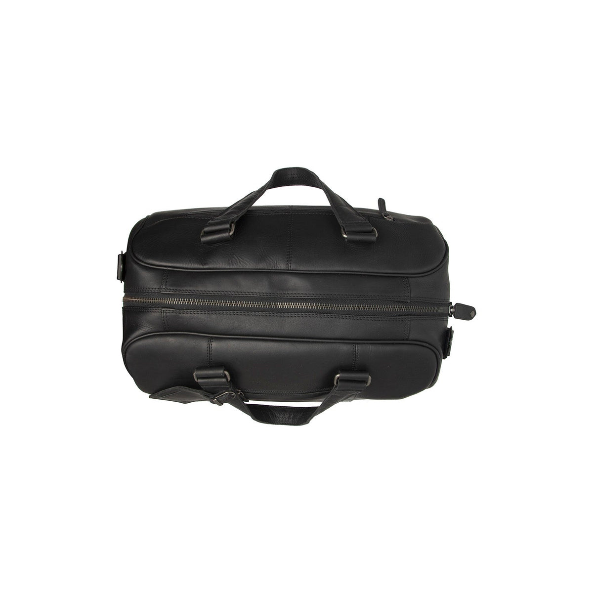 Solid Antique Brass Hardware &amp; Heavy-Duty Dual Zipper Detail on Volenza Full-Grain Leather Weekender Bag für Damen