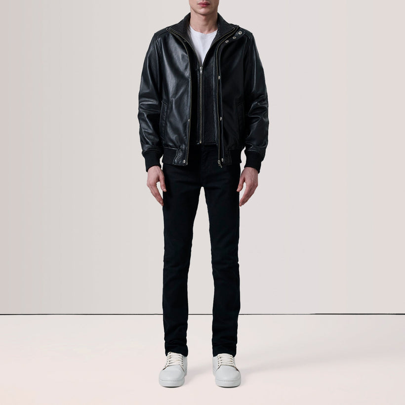 Lester Braun Suede Leder-Bomberjacke für Herren