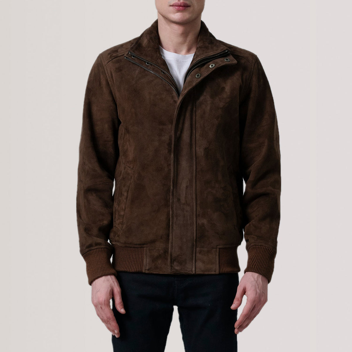 
Lester Braun Suede Leder-Bomberjacke für Herren – alternate product view 3