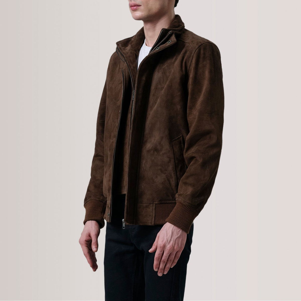 
Lester Braun Suede Leder-Bomberjacke für Herren – alternate product view 4