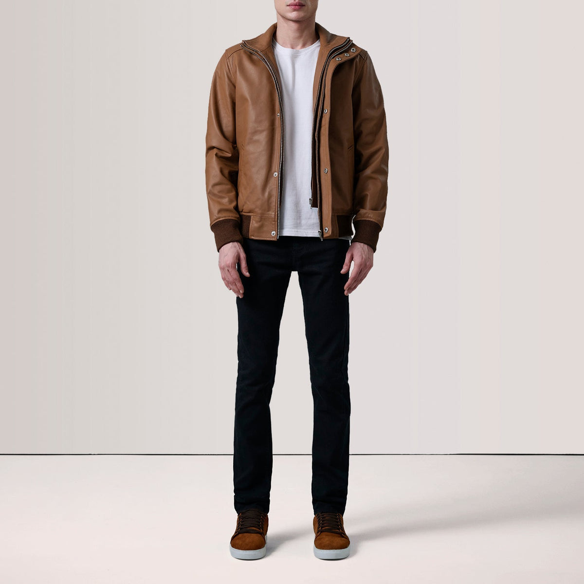 
Lester Braun Suede Leder-Bomberjacke für Herren – alternate product view 2