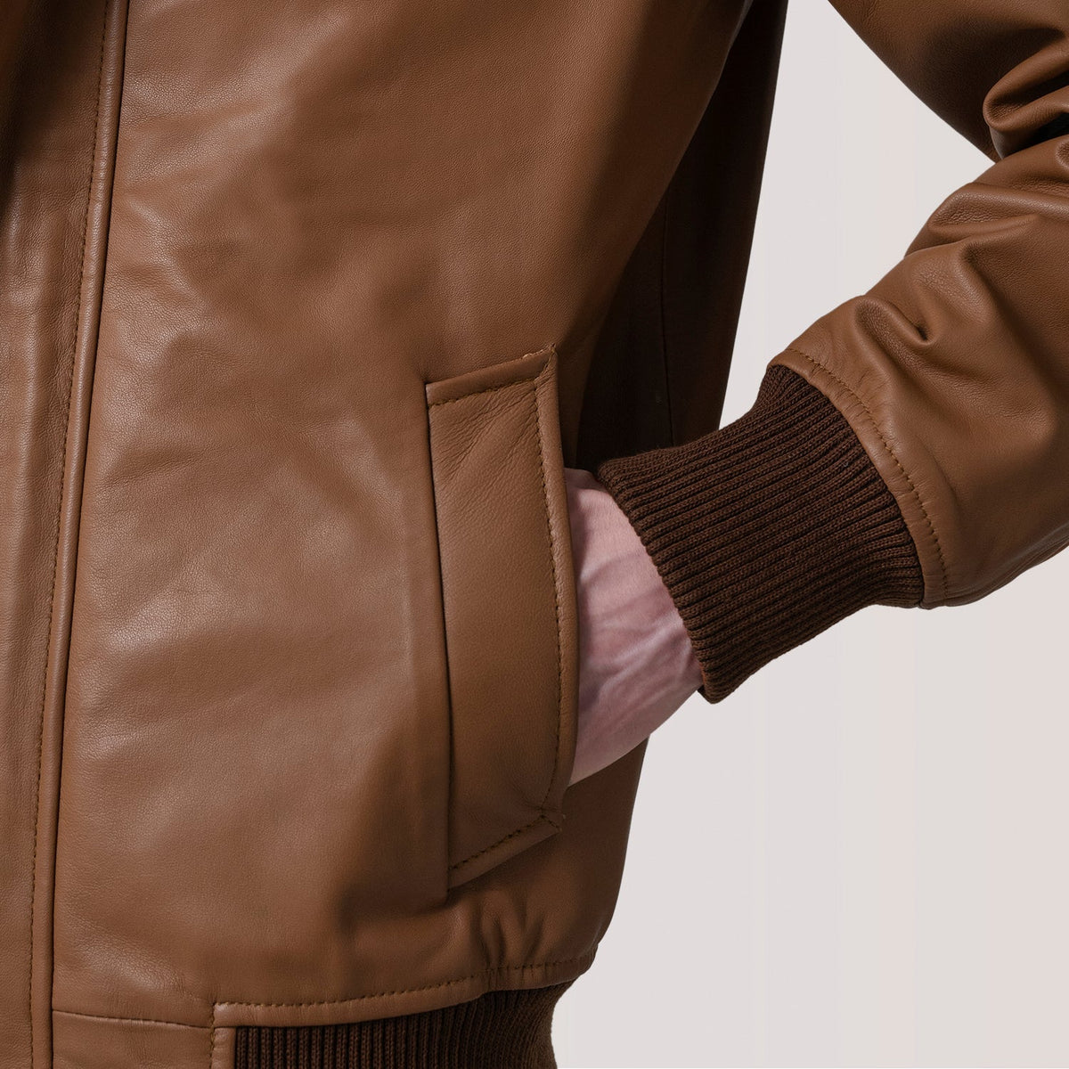 
Lester Braun Suede Leder-Bomberjacke für Herren – alternate product view 6